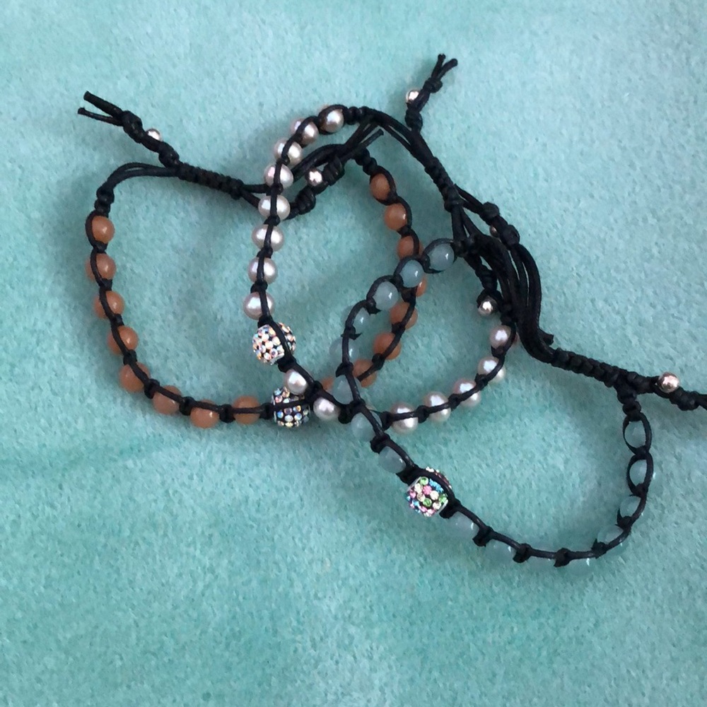 Gemstone and Leather bracelets